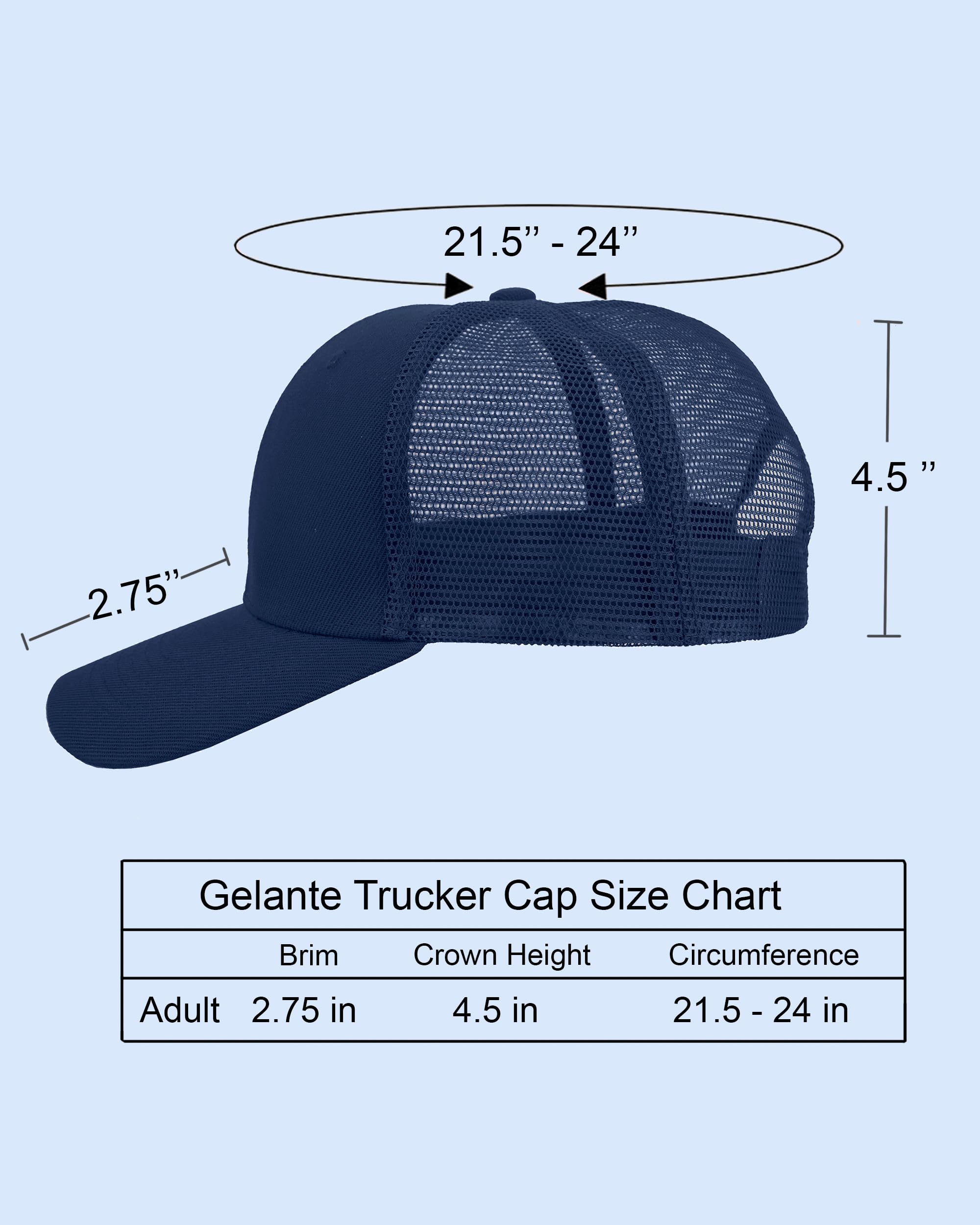 Foto 7 pulgar | Gorra De Béisbol Gelante Tr001 Mesh Trucker, Paquete De 12 Unidades, Azul Marino - Venta Internacional.