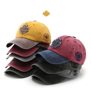 Foto 2 | Gorra De Béisbol Unisex Con Bordado De Hojas De Arce Lavadas - Venta Internacional.