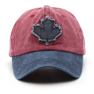 Foto 3 | Gorra De Béisbol Unisex Con Bordado De Hojas De Arce Lavadas - Venta Internacional.
