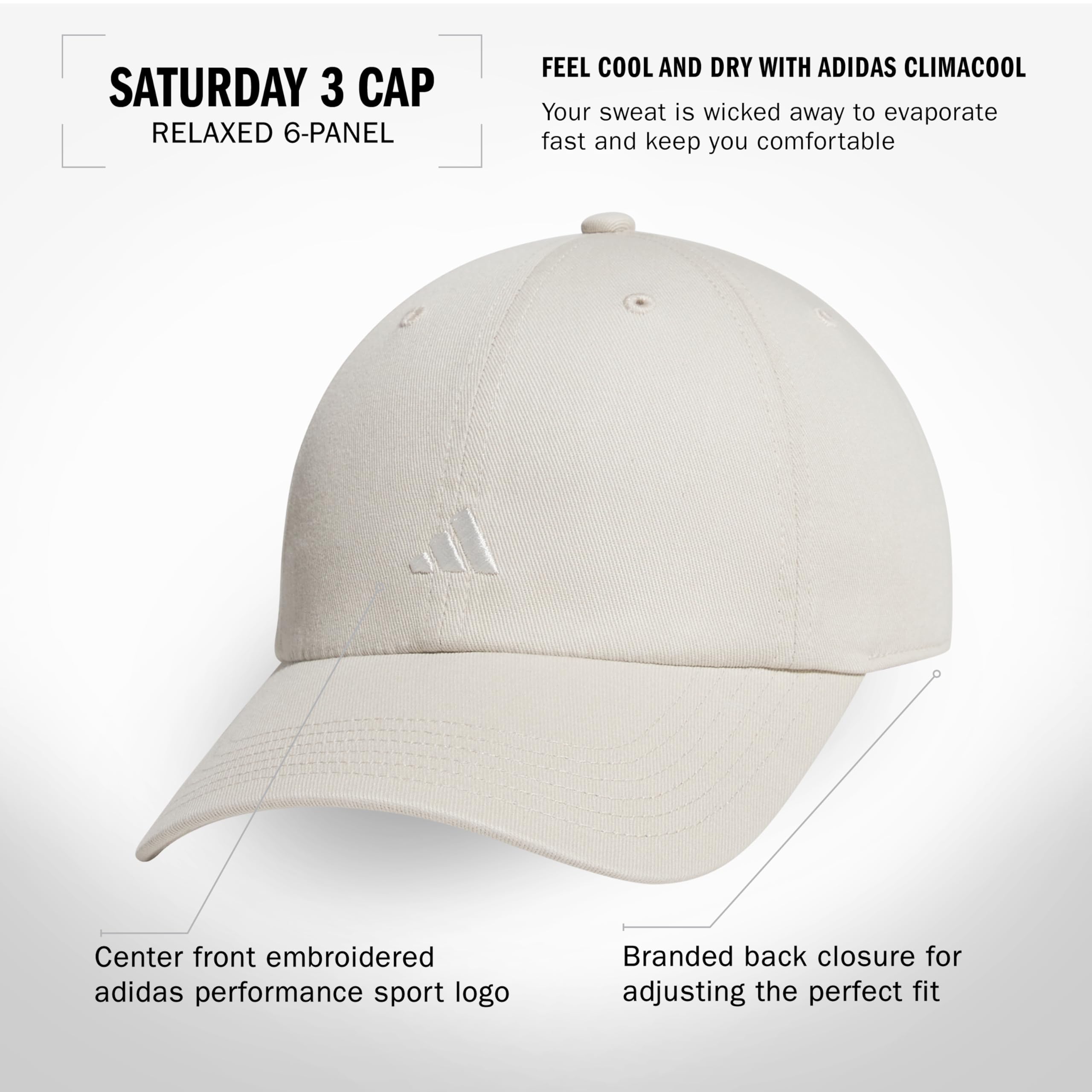 Foto 3 pulgar | Gorra De Béisbol Adidas Saturday De Corte Holgado Para Mujer - Venta Internacional.