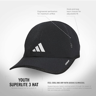 Foto 2 | Gorra Adidas Superlite 3.0 Para Niños, Unisex, Negro/blanco - Venta Internacional.