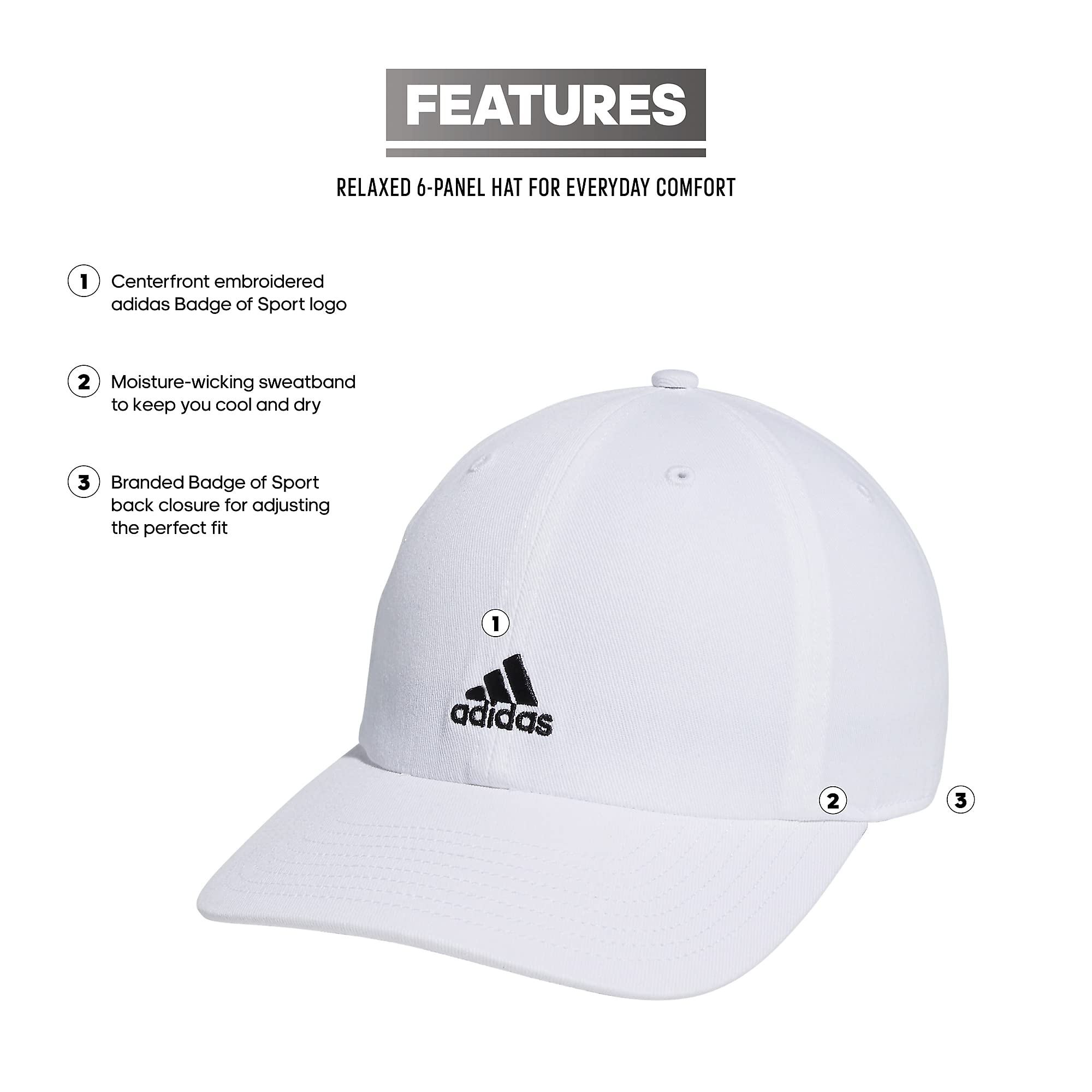 Foto 3 pulgar | Gorra De Béisbol Adidas Saturday Hat Para Mujer, Blanco/negro - Venta Internacional.