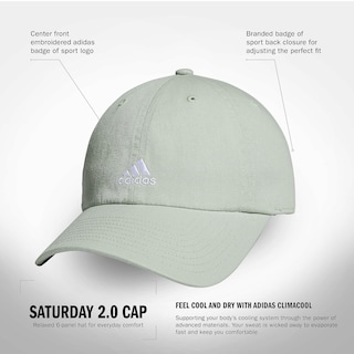 Foto 2 | Gorra Adidas Saturday Para Mujer, Corte Holgado, Lino Verde/blanco - Venta Internacional.