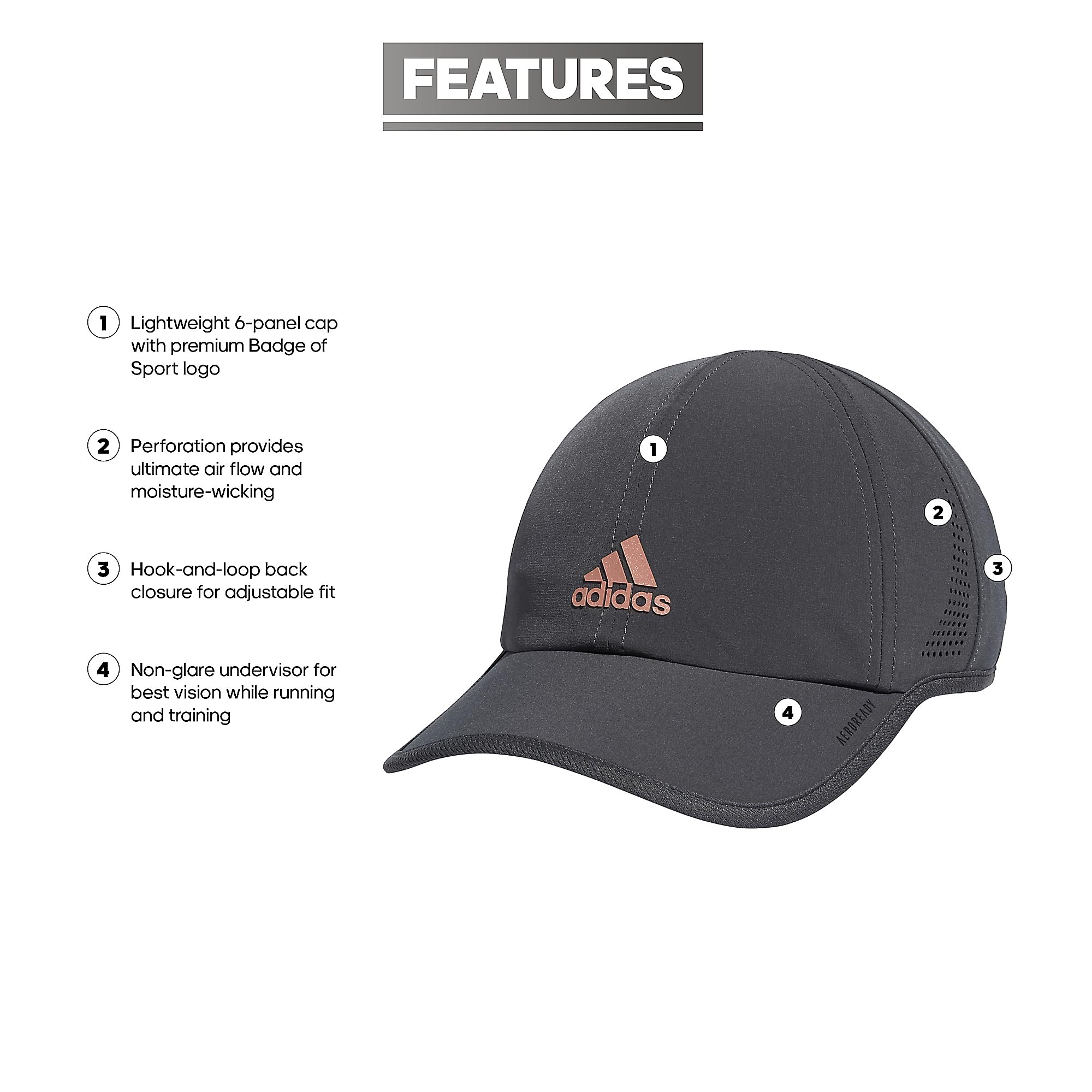 Foto 3 pulgar | Gorra Adidas Superlite Para Mujer, Ajuste Relajado, Color Gris Y Rosa - Venta Internacional.