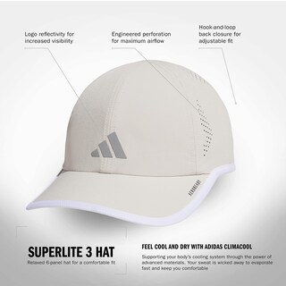 Foto 2 | Gorro Adidas Superlite Alúmina Beige/plateado Metálico/blanco - Venta Internacional.