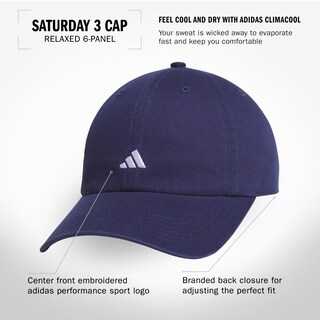 Foto 2 | Gorra Adidas Saturday Para Mujer, Corte Holgado, Azul Oscuro/blanco - Venta Internacional.