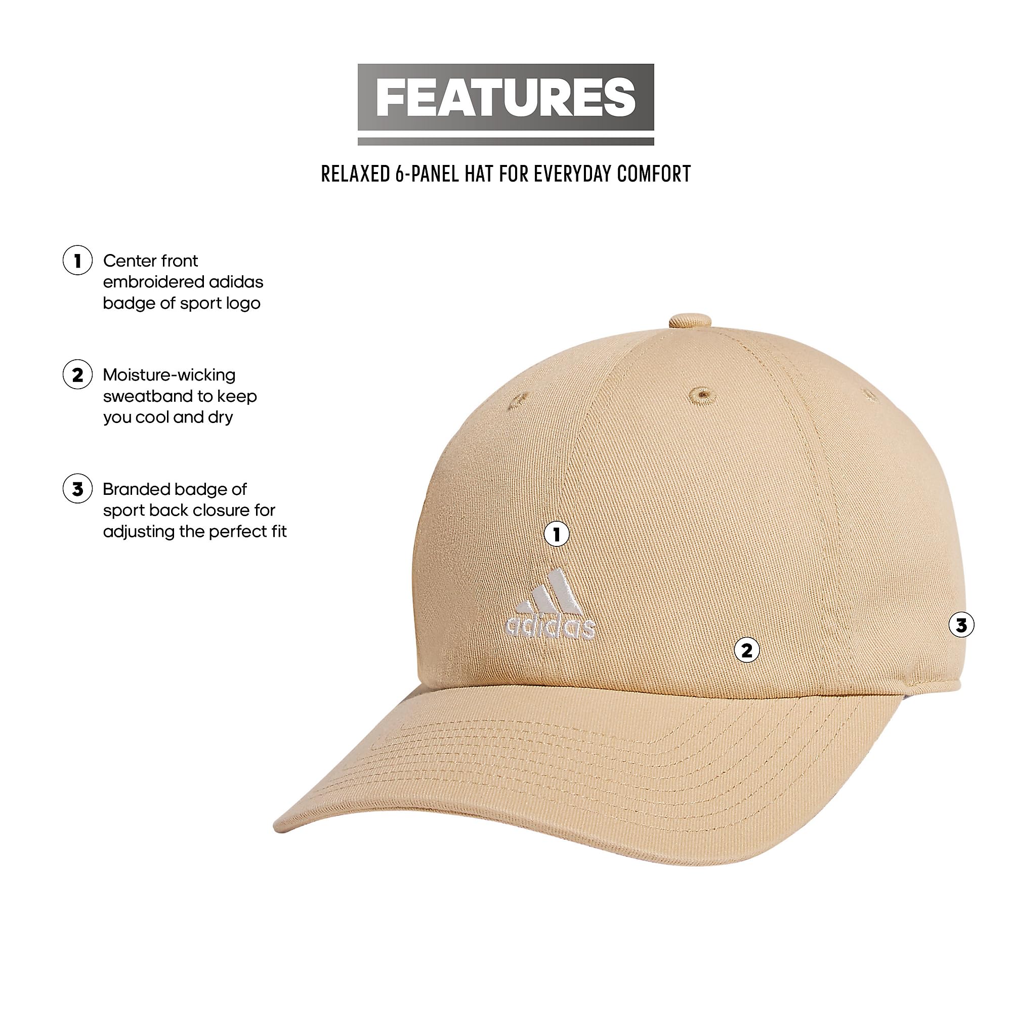 Foto 3 pulgar | Gorra De Béisbol Adidas Saturday Hat Magic Para Mujer, Color Beige Y Blanco Roto - Venta Internacional.