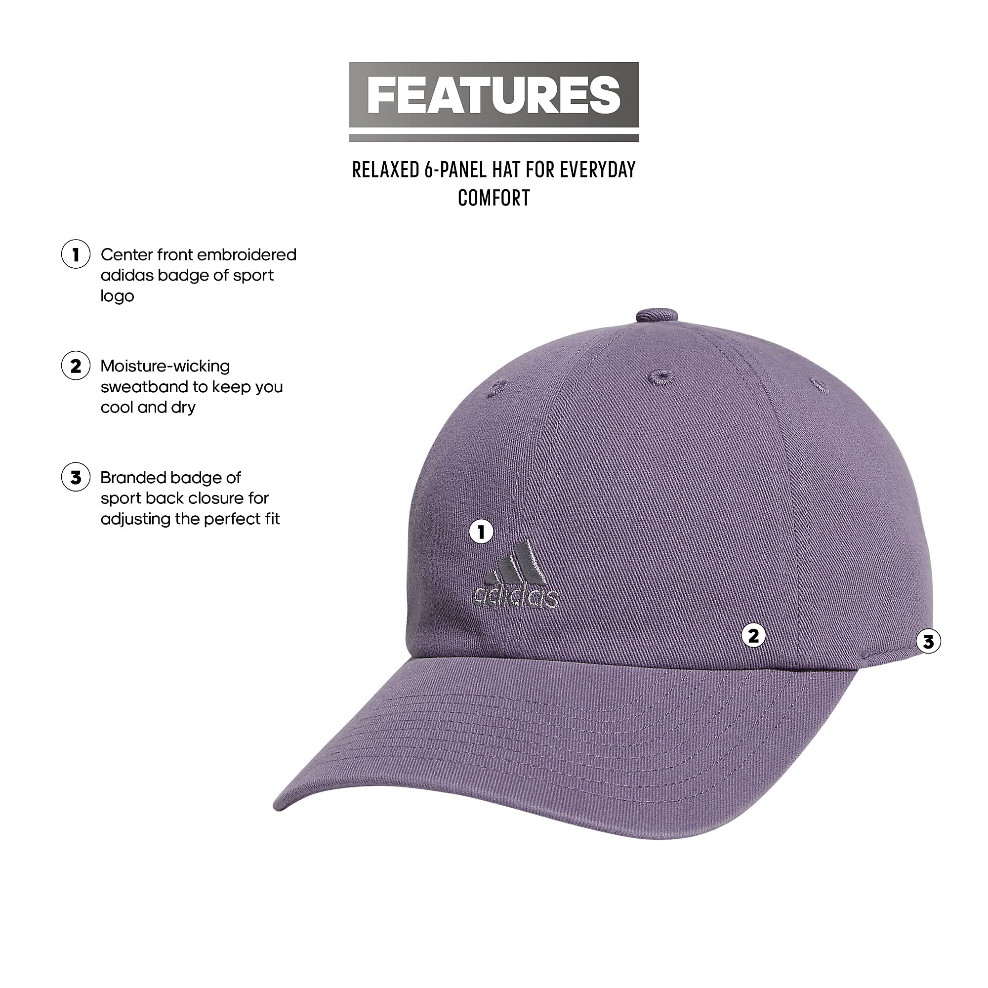 Foto 3 pulgar | Gorra De Béisbol Adidas Saturday Hat Para Mujer Shadow Violet/grey - Venta Internacional.