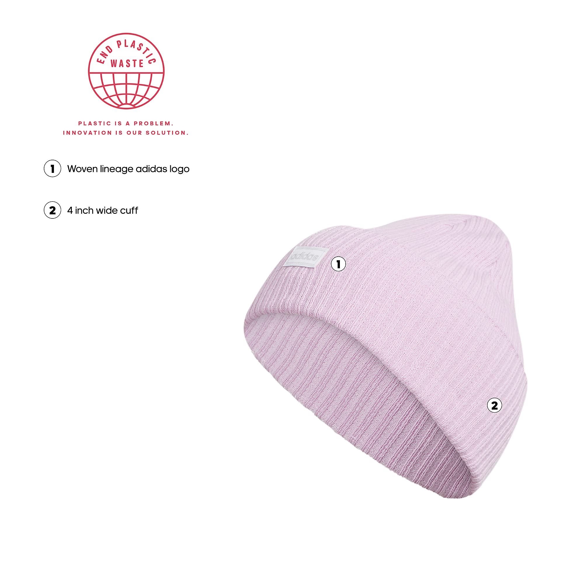 Foto 2 | Gorro Adidas Bliss Para Mujer, Color Lila, Blanco Y Ónix Transparente - Venta Internacional.