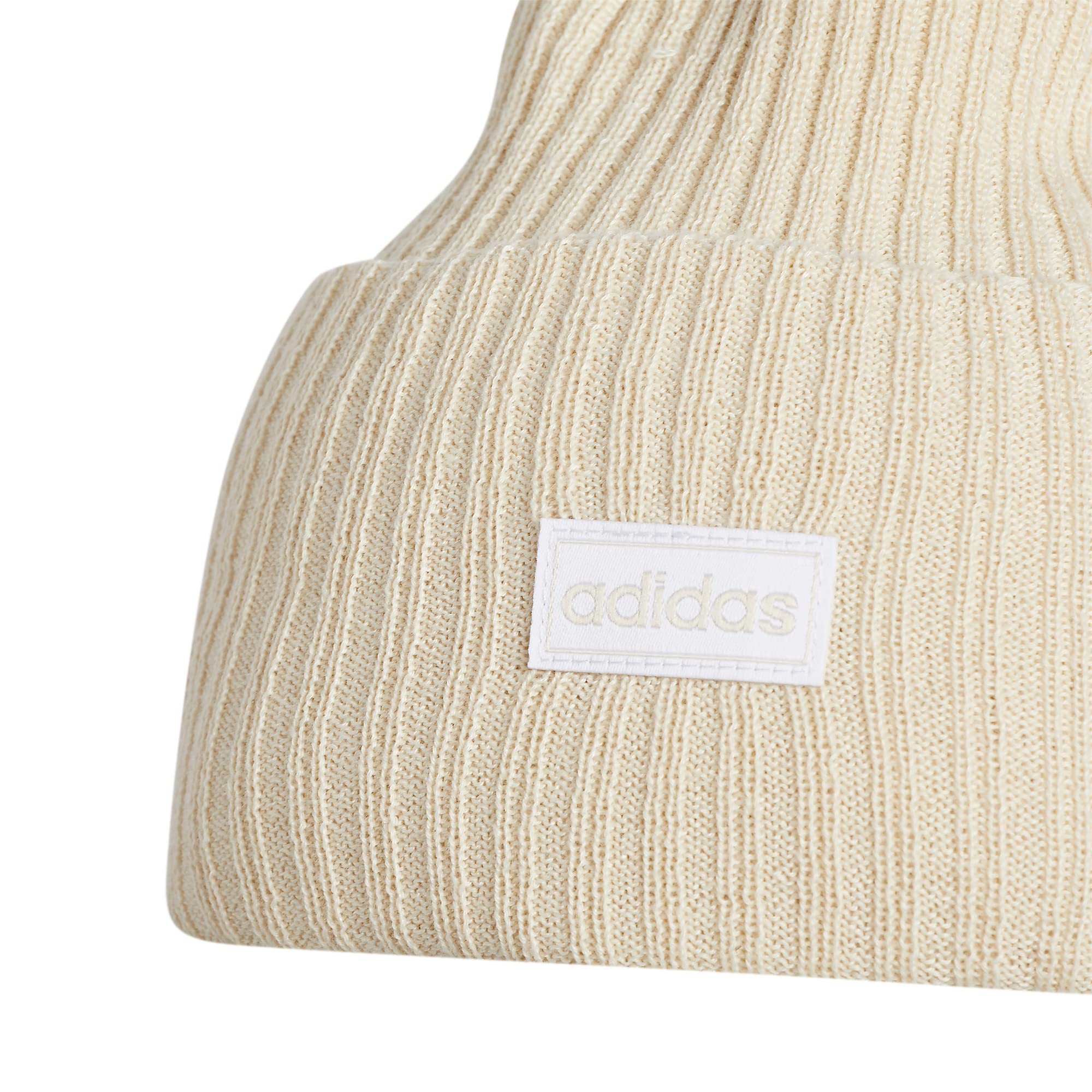 Foto 4 pulgar | Gorro Adidas Para Mujer, 10 Cm, Dobladillo, Alúmina, Color Beige/blanco - Venta Internacional.