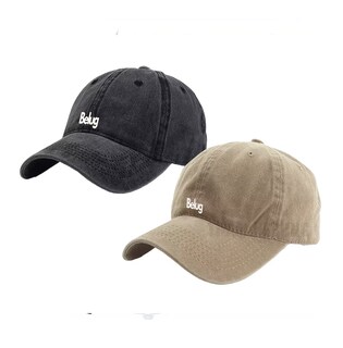 Foto 1 | Gorra De Béisbol Vintage De Algodón Con Sólido 2 Pzs, Belug Beige + Azul Marino
