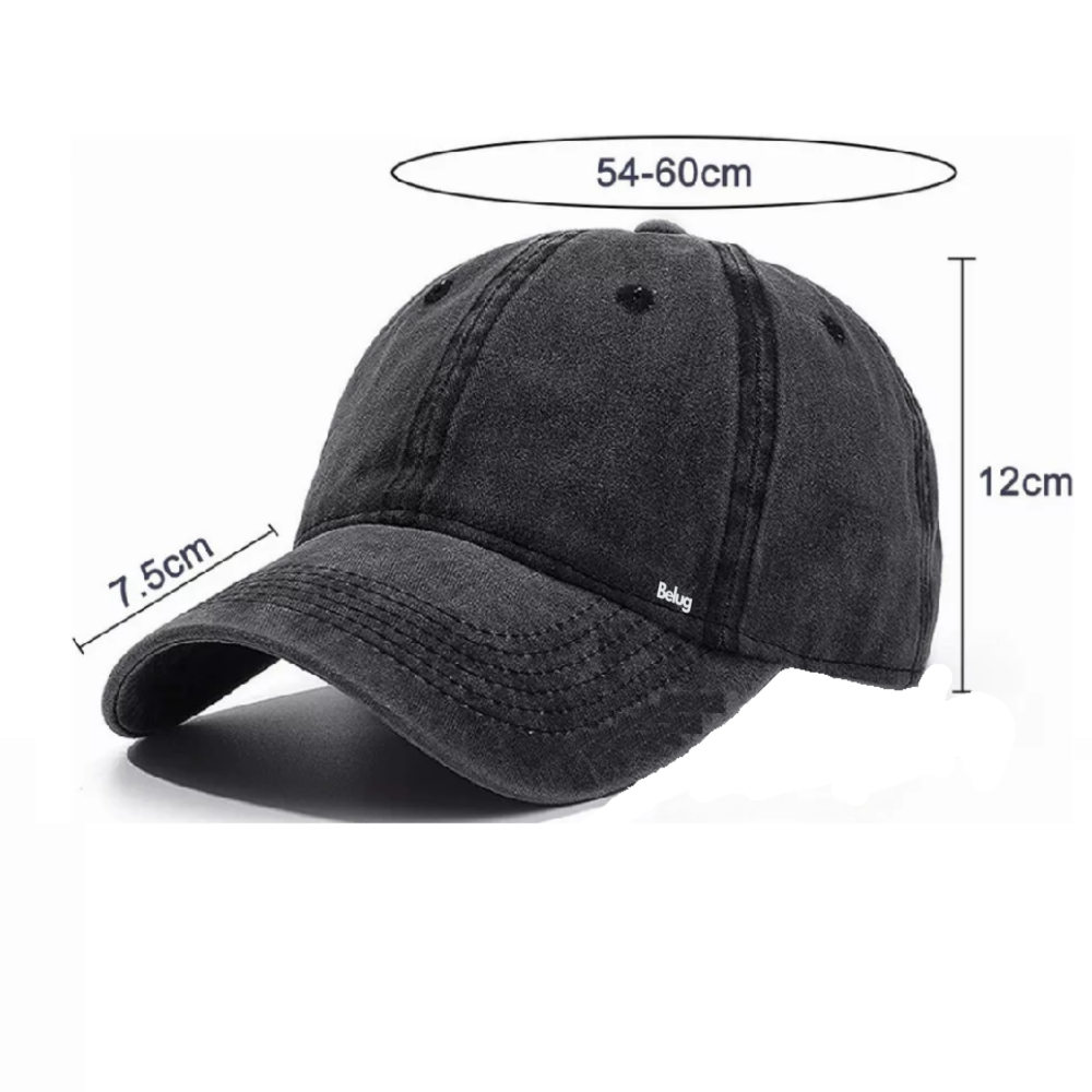 Foto 3 pulgar | Gorra De Béisbol Vintage De Algodón Con Sólido 2pzs Belug, Negro + Azul Marino