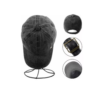 Foto 5 | Gorra De Béisbol Vintage De Algodón Con Sólido 2pzs Belug, Negro + Azul Marino
