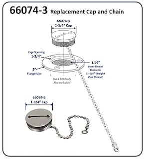 Foto 2 | Tapa Y Cadena De Repuesto Para Rellenos De Cubierta Attwood - Venta Internacional.