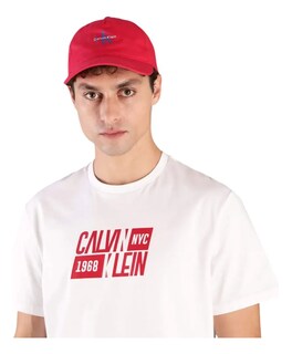 Foto 3 | Gorra Calvin Klein Ajustable Logo Color Rojo Casual Unisex - Original