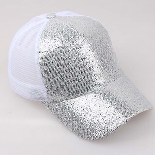 Foto 1 | Gorra De Béisbol Huoguo Con Lentejuelas Moño Desordenado Y Brillante Sombrero Para Mujer - Venta Internacional.