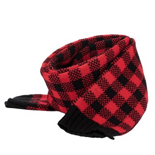 Foto 1 | Conjunto De Gorro De Invierno Huoguo De Punto A Cuadros Rojo Y Negro Unisex - Venta Internacional.