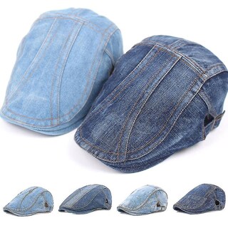 Foto 2 | Gorro Boina De Mezclilla Para Otoño Casual Unisex Gris Oscuro Huoguo - Venta Internacional.
