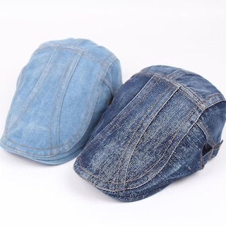 Foto 3 | Gorro Boina De Mezclilla Para Otoño Casual Unisex Gris Oscuro Huoguo - Venta Internacional.