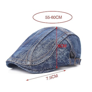 Foto 4 | Gorro Boina De Mezclilla Para Otoño Casual Unisex Gris Oscuro Huoguo - Venta Internacional.