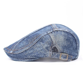 Foto 5 | Gorro Boina De Mezclilla Para Otoño Casual Unisex Gris Oscuro Huoguo - Venta Internacional.