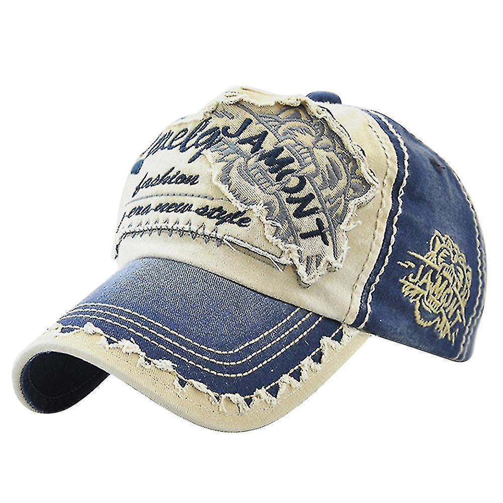 Foto 2 pulgar | Gorra De Béisbol Con Visera Huoguo  Bordada Con Cabeza De Tigre  Azul - Venta Internacional.