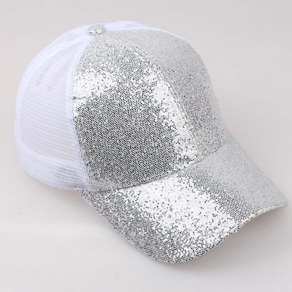 Foto 2 pulgar | Gorra De Béisbol Huoguo  Con Lentejuelas  Moño Desordenado Y Brillante  Sombrero Para Mujer - Venta Internacional.
