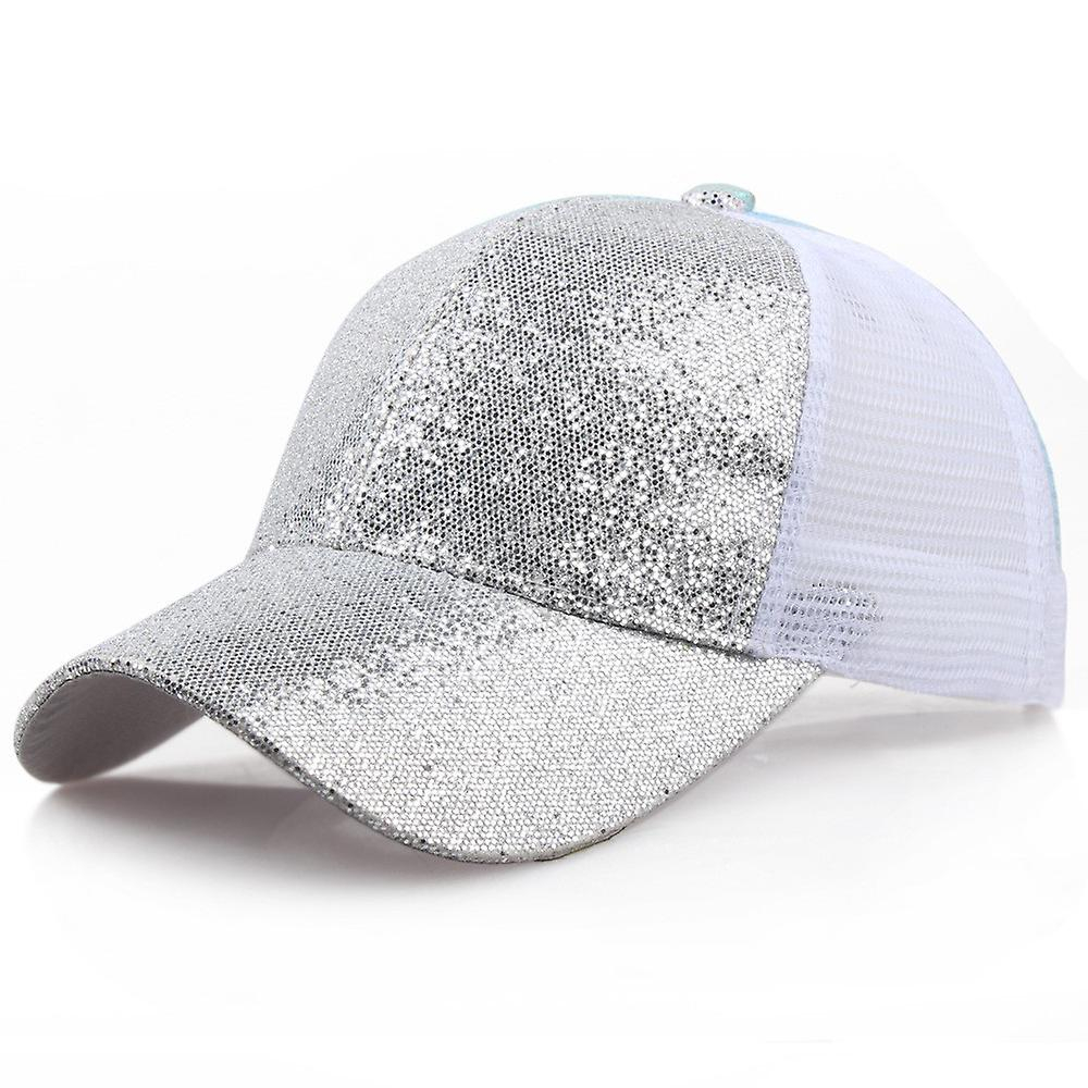 Foto 3 pulgar | Gorra De Béisbol Huoguo  Con Lentejuelas  Moño Desordenado Y Brillante  Sombrero Para Mujer - Venta Internacional.