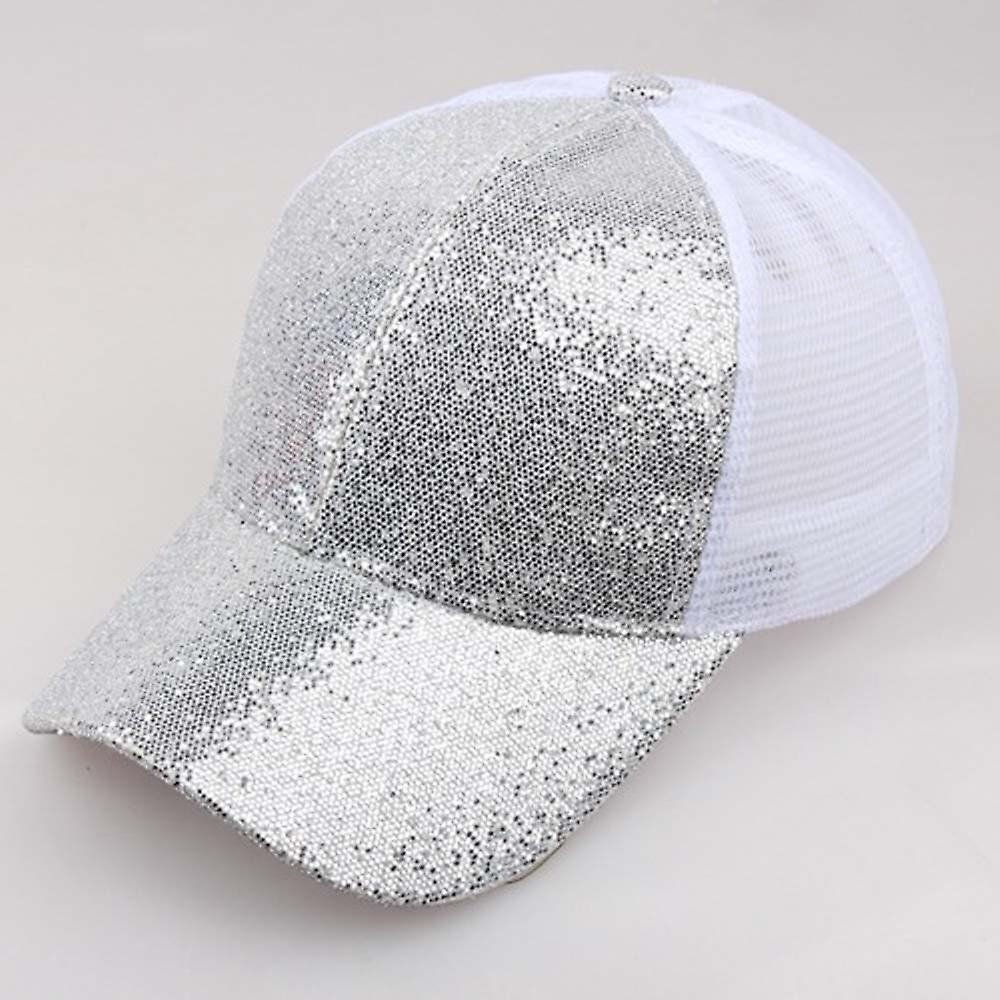 Foto 4 pulgar | Gorra De Béisbol Huoguo  Con Lentejuelas  Moño Desordenado Y Brillante  Sombrero Para Mujer - Venta Internacional.
