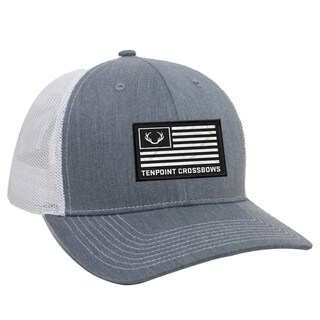 Foto 1 | Gorra Tenpoint Trucker Gris/blanca Con Parche De Bandera Para Hombre Y Mujer - Venta Internacional.