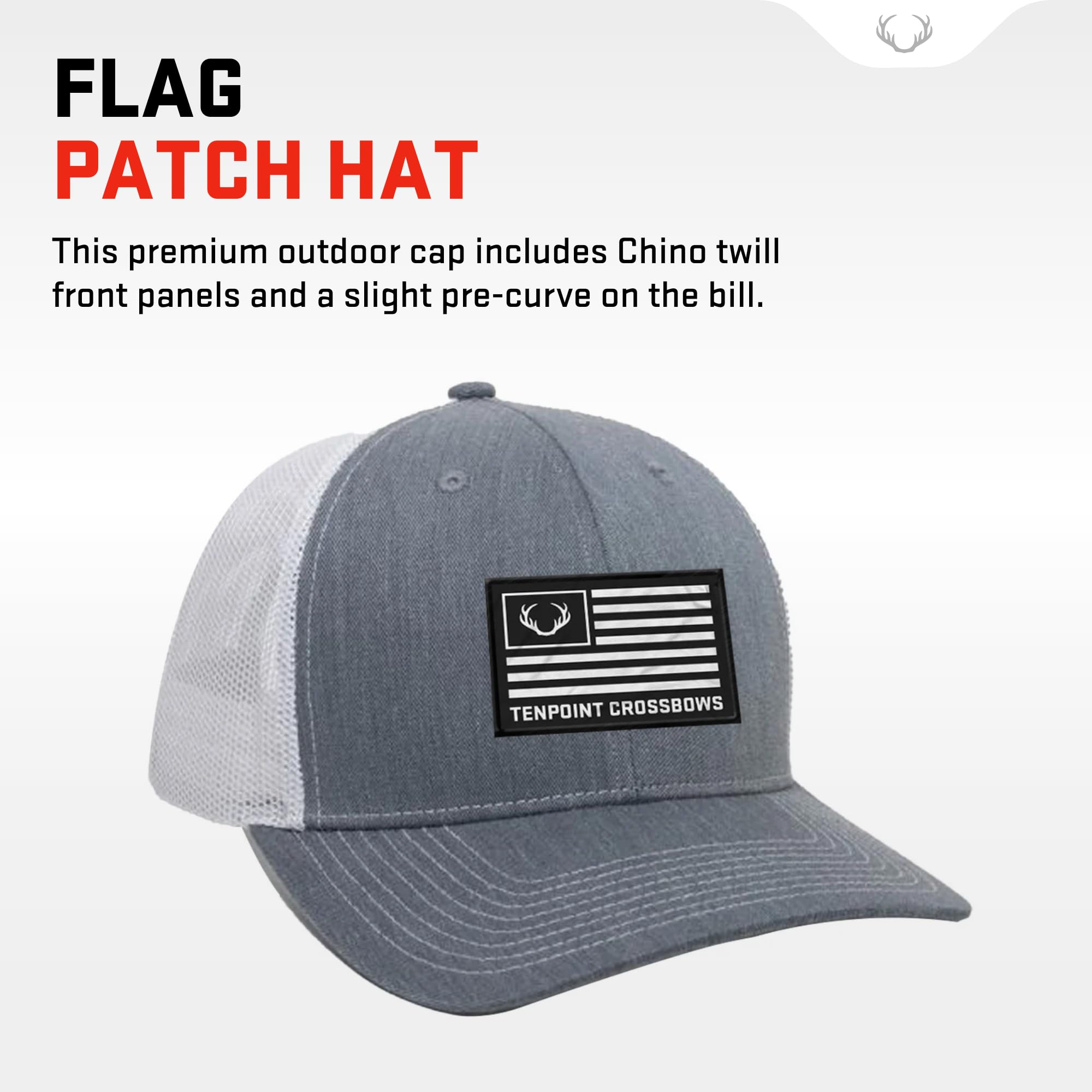 Foto 3 pulgar | Gorra Tenpoint Trucker Gris/blanca Con Parche De Bandera Para Hombre Y Mujer - Venta Internacional.