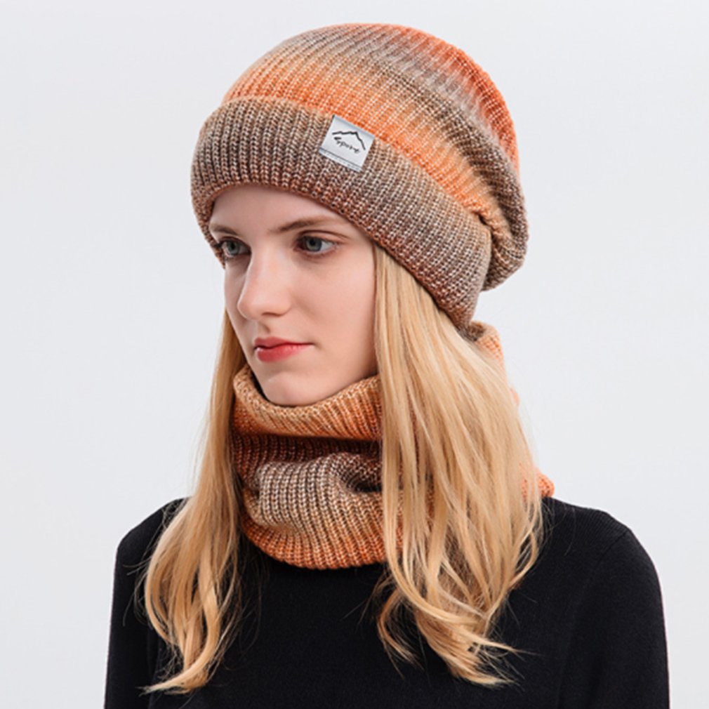 Foto 3 pulgar | Venta Internacional- Conjunto de Bufanda Tejida con Gorro de Invierno Multicolor para Dama 2 Piezas