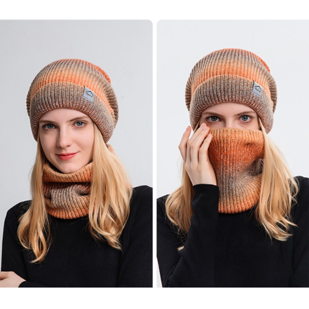 Foto 6 pulgar | Venta Internacional- Conjunto de Bufanda Tejida con Gorro de Invierno Multicolor para Dama 2 Piezas