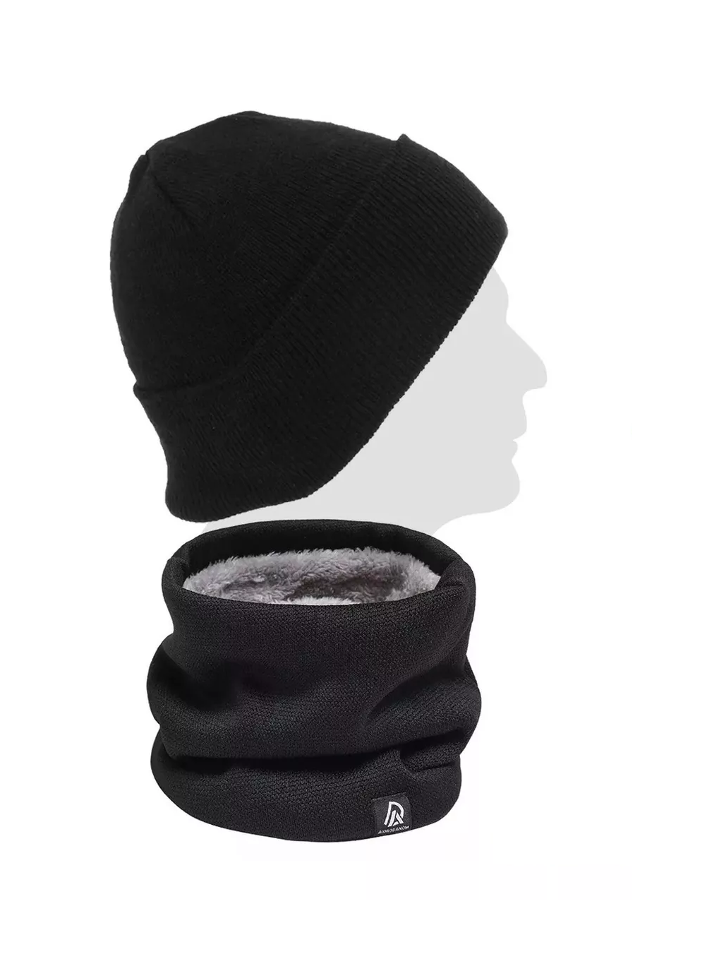 Foto 4 pulgar | Conjunto de Gorro y Bufanda Tejidos para Frio Invierno Unisex 2 pzas