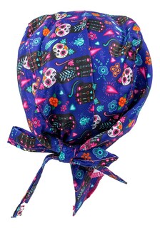 Foto 2 | Gorro Médico Quirúrgico Tela Antifluido Liso Y Estampado, Púrpura Día De Muertos