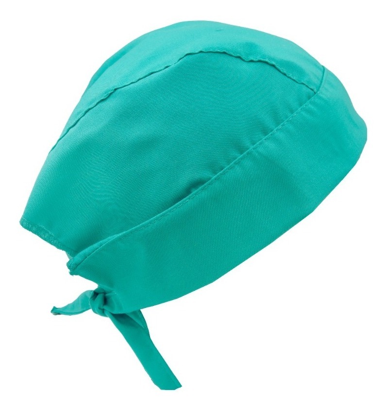 Gorro Médico Quirúrgico Tela Antifluido Liso Y Estampado Verde Turquesa