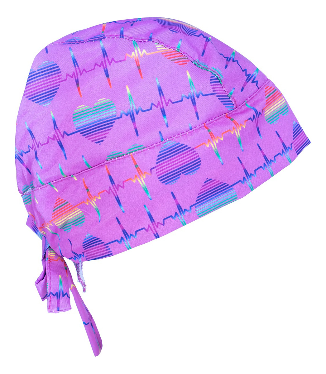Gorro Médico Quirúrgico Tela Antifluido Liso Y Estampado Rosa Corazón Electro