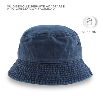 Foto 3 | Gorro Pescador Vintage Deslavado Bucket Hat Hipster Vedicci color Azul