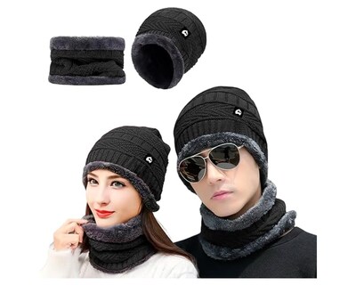 Foto 2 | Gorros De Invierno Bluelander Con Bufanda color Negro Forro De Lana