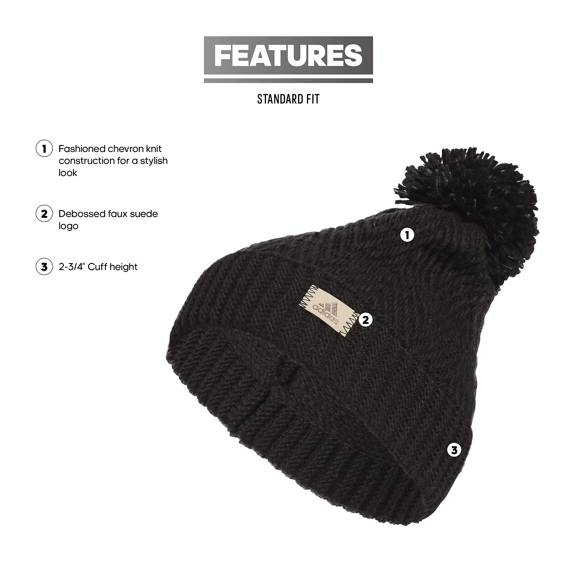 Foto 3 pulgar | Gorro Adidas Pom Ballie Para Mujer Negro/gris Ónix F23 - Venta Internacional.