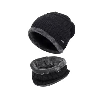 Foto 1 | Gorro y Bufanda de Invierno Unisex Negro