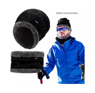 Foto 2 | Gorro y Bufanda de Invierno Unisex Negro