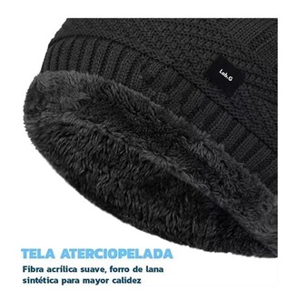 Foto 5 | Gorro y Bufanda de Invierno Unisex Negro