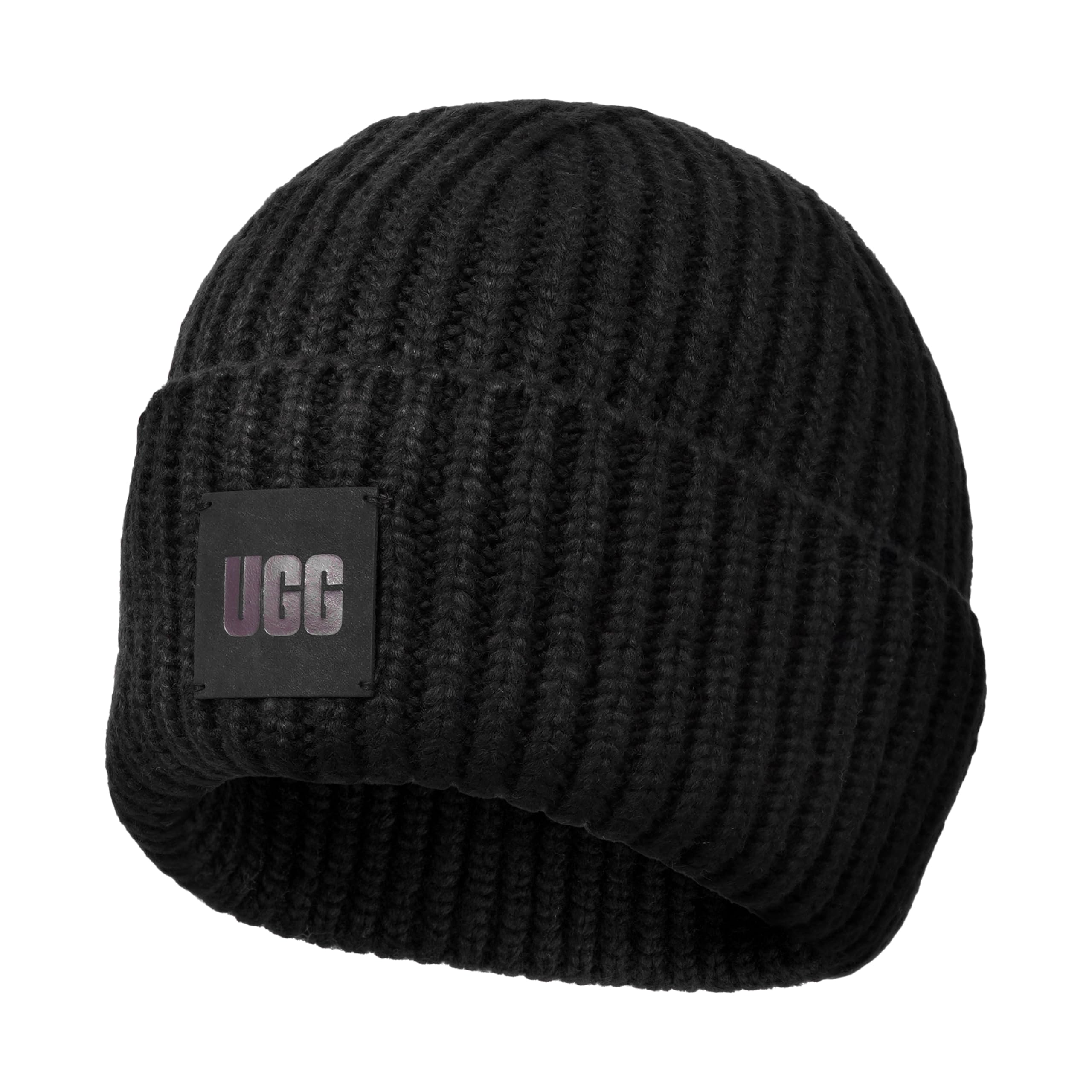 Foto 3 pulgar | Gorro Ugg Para Mujer Con Logotipo De Canalé Grueso Negro - Venta Internacional.