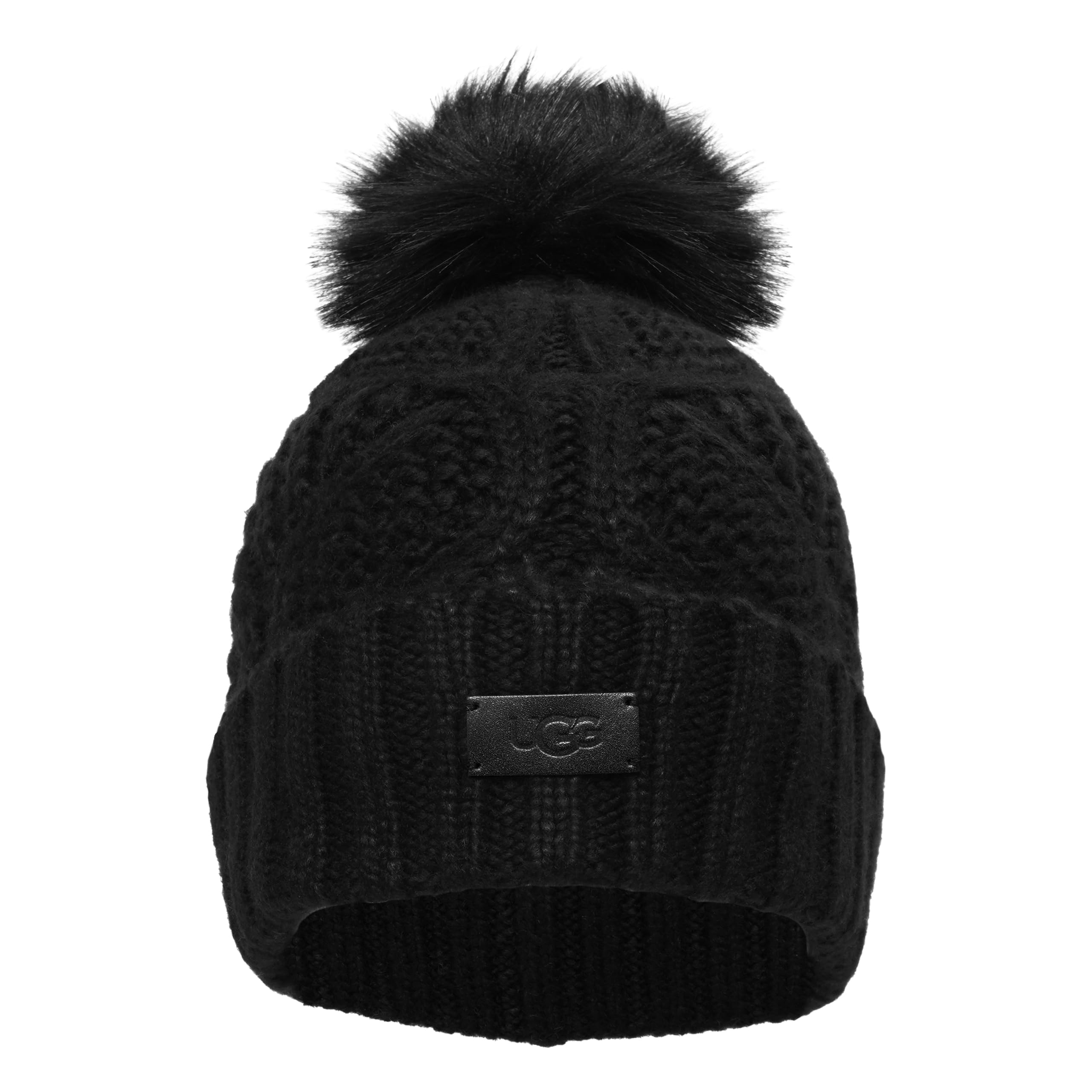 Foto 2 pulgar | Gorro Ugg Cable Con Pompón Para Mujer, Color Negro - Venta Internacional.