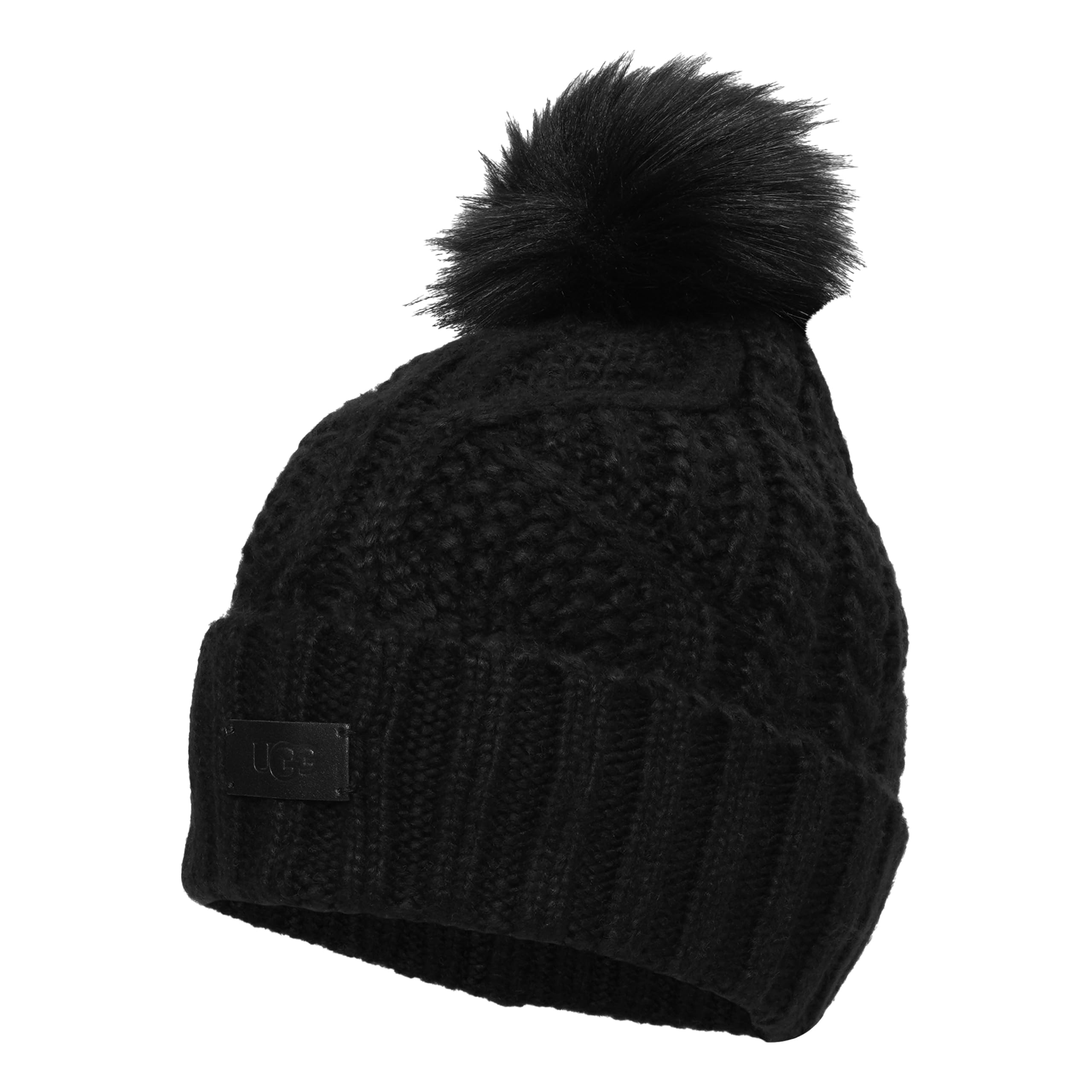 Foto 3 pulgar | Gorro Ugg Cable Con Pompón Para Mujer, Color Negro - Venta Internacional.