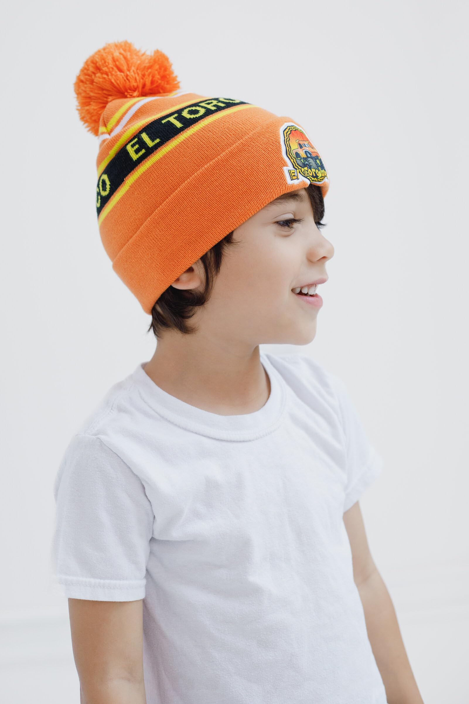 Foto 5 pulgar | Gorro De Invierno Beanie Monster Jam El Toro Loco Naranja/amarillo - Venta Internacional.