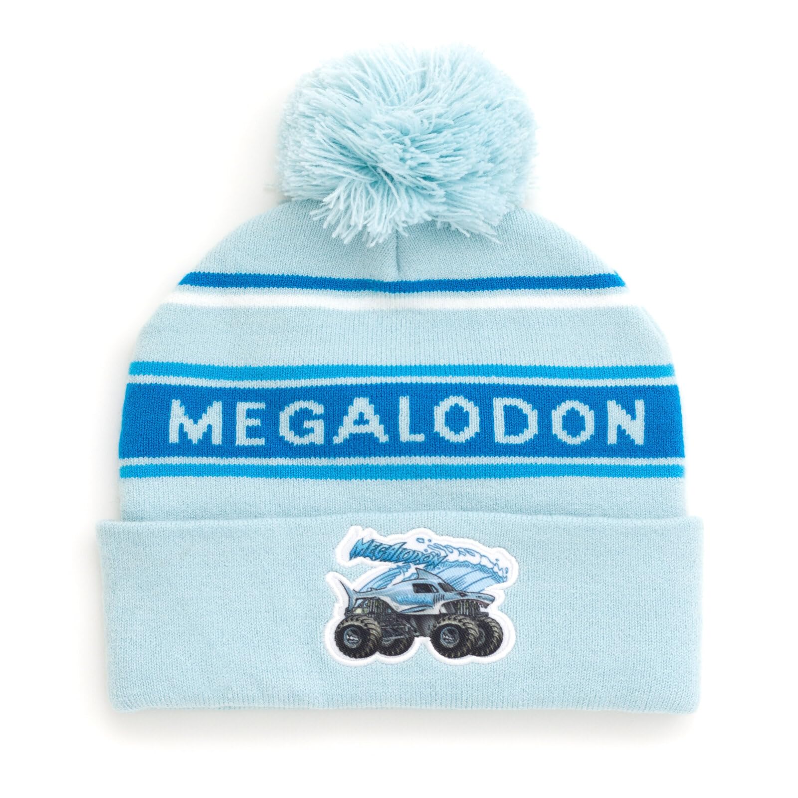 Foto 1 | Gorro De Invierno Beanie Monster Jam Megalodon Azul Celeste/blanco - Venta Internacional.