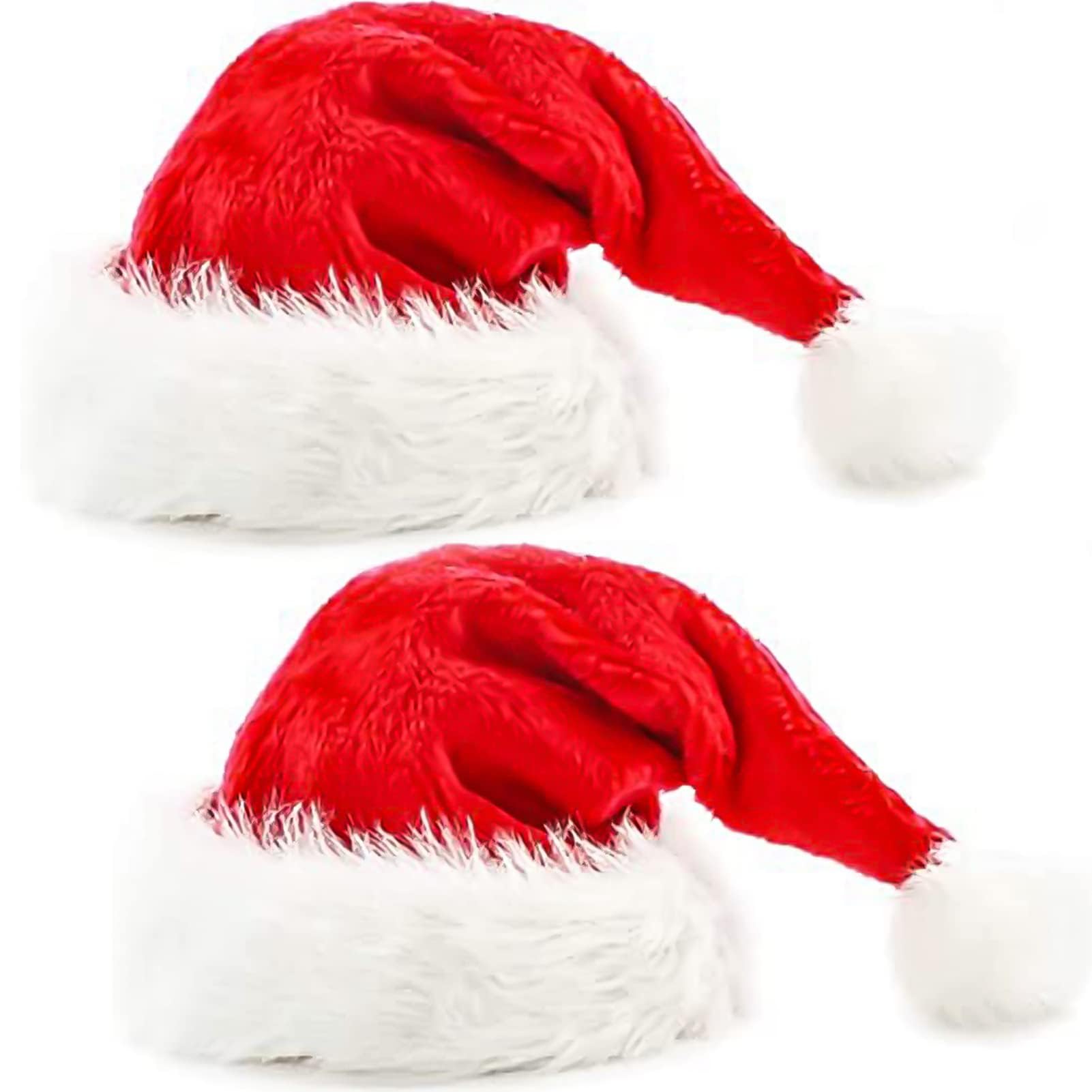 Foto 2 pulgar | Set De Sombreros De Papá Noel Kockuu Fluffy Red Con Ala De Felpa Para Adultos - Venta Internacional.