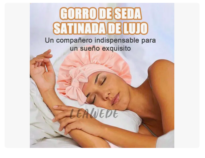 Foto 3 pulgar | Kit De Sueño De Lujo Xtellar: Gorro De Seda Y Antifaz Aterciopelados Para Mujer